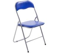 Folding Round Stool Thick Soft Padded Seat Metal Leg Frame Portable Space Saving