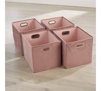 Folding Square Storage Utility Box Drawer 4 Piece Fabric Cube Set Basket Bag