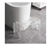 Folding Squatting Toilet Stool,Poop,Durable Transparent Bathroom Pooping for Natural Position(White)