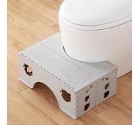 Folding Squatting Toilet Stool Potty Poop Stool Squatting Posture Toilet Poop Stool Bathroom Anti-Slip Toilet Assistance Step Stool Fold Design with Anti-Slip Feet (Cloud Grey)