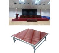 Folding Stage Platform Modular, Load Capacity of 600lbs, Compact Stage Platform, Rectangular Performance Deck, Portable, for Band Events Drums Concerts Bars, 3.3/4/4.2ft(122 * 122 * 30cm)