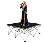 Folding Stage Platform Modular Unit with Aluminum Riser Legs, 48'' 39 20 15 12 Inch Large Portable Performances Stages Stand for Outdoor Event/Concerts/Wedding(H - 40 cm/16 in,50x100cm/20x39in)