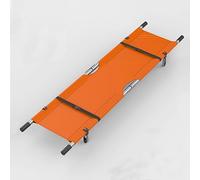 Folding Stainless Steel Rescue Stretcher, Portable Medical Emergency Stretcher with 2 Wheels for Hospital, Clinic, Home, and Sports Venues
