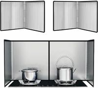 Folding Stainless Steel Splatter Guard - 2-Sided Kitchen Anti-Splatter Shield for Frying Pan and Gas Stove Protection, 2-Pack