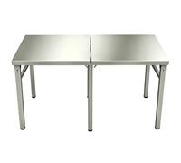 Folding Stainless Steel Table, Commercial Kitchen Prep Workbench, Foldable Countertop, No Assembly Required, for Home, Garage, Outdoor Use