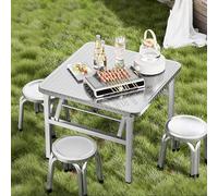 Folding Stainless Steel Table - Portable Prep Table for Kitchen and Outdoor BBQ - Space-Saving Design - Ideal for Work and Entertaining