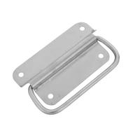Folding Stainless Steel Toolbox 4.1x2.9x0.5 Inch Heavy Duty Surface Mount | Ergonomic Fold-down Grip, Mounting Hardware Included, Suitable for Tool Chests and Wooden Crates