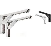 Folding Stand Folding Support Brackets Steel Pack of 2 for Shelf Table Desk Wall Mount 8-16 Inch(Black 8 Inch)