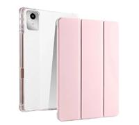 Folding Stand Tablet Case Suitable For Lenovo Xiaoxin Pad 12.1inch TB365FC 2025 TPU Back Cover With Pencil Holder(Pink)