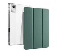 Folding Stand Tablet Case Suitable For Lenovo Xiaoxin Pad 12.1inch TB365FC 2025 TPU Back Cover With Pencil Holder(Dark green)