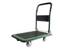 Folding Steel Flatbed Hand Truck with Swivel Wheels - Movable Platform Cart for Bookstore, ge, and Heavy Loads (Green)