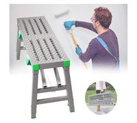 Folding Steel Portable Work Platforms, Portable Scaffold Bench for Washing Cleaning Decorating 880 Lbs Capacity(200x30cm)