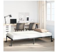 Folding steel single bed frame black 75x190 cm wheels compact underbed storage.
