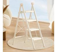 Folding Step Ladder, 3/4 - Step Portable Lightweight Stool For Home, Safety Household Ladder, Anti - Slip, Space - Saving, White(4 step)