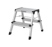 Step Ladder Double-Sided Folding Step Up Stool 20 x 33.5cm Heavy Duty Hop Up Aluminium Platform 150kg Capacity Multi-Purpose DIY Indoor Outdoor Usage TOUGH MASTER (2 Steps)