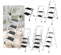 Folding Step Ladder for Home & Kitchen, 2 Step Ladder Anti-Slip Tread, Portable Metal Step Ladder, Easy to Store, 330LB Capacity