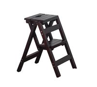 Folding Step ol Chair Multifunctal Wooden Chair for Home Office Library Portable & Black Extra Steps for Easy Access