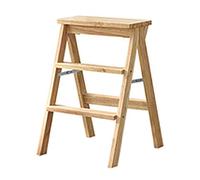 Folding Step Stool 3 Step, Lightweight Wooden Ladder for Kitchen Library Steps Household Step Ladder Multi Purpose Step Ladders