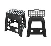 Folding Step Stool Foldable Stool for Kids & Adults, Kitchen Garden Bathroom Collapsible Stepping Stool (Large - Black)