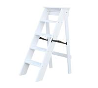 Folding Step Stool Ladder - 5 Steps Wooden Stool for Adults - Lightweight, Portable, Sturdy Design - Ideal for Home, Kitchen, Office Use