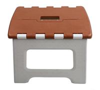 Folding Step Stool,Lightweight Plastic Step Stool Rounded Corners For Home RV Fishing Outdoor Use,Safe Non-Slip Foot Pads(brown)