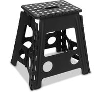Folding Step Stool Lightweight Strong Compact Non-Slip Multi-Purpose Easy Carrying Foldable Stool for Kids & Adults, Kitchen Garden Bathroom (15 Inch Black)