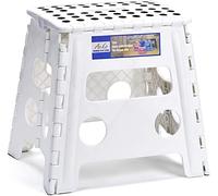 Folding Step Stool Lightweight Strong Compact Non-Slip Multi-Purpose Easy Carrying Foldable Stool for Kids & Adults, Kitchen Garden Bathroom (15 Inch White)