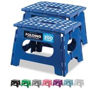 Folding Step Stool - Lightweight, Ultra-Sturdy, Portable & Multi-Functional - Ideal for Adults, Kids, and Seniors - Non-Slip Grip, Easy Storage, and High Weight Capacity. (Blue | 2-Pack)