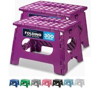 Folding Step Stool - Lightweight, Ultra-Sturdy, Portable & Multi-Functional - Ideal for Adults, Kids, and Seniors - Non-Slip Grip, Easy Storage, and High Weight Capacity. (Purple | 2-Pack)