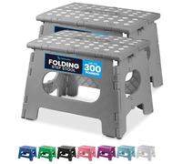 Folding Step Stool - Lightweight, Ultra-Sturdy, Portable & Multi-Functional - Ideal for Adults, Kids, and Seniors - Non-Slip Grip, Easy Storage, and High Weight Capacity. (Grey | 2-Pack)