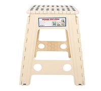 Folding Step Stool, Portable Plastic Stepping Stool Anti Slip Foldable Step Ladder with Carry Handle for Home Kitchen Bathroom Bedroom Garden Travel (Black dot beige (sample specification: cream)