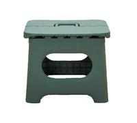 Folding Step Stool with Handle, Portable Collapsible Plastic Stool Non Slip Compact Foot Stool for Bathroom Bedroom Kitchen(Green)