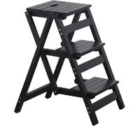 Folding Step Stool, Wooden Portable Ladder Chair for Adults, Thickened Stable Design Ideal for Home, Library, and Garden Use