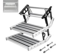 Folding Step with LED Light for RV Camper Accessories, High Strength Manual/Electric Automatic Operation for Motorhome Travel Trailers