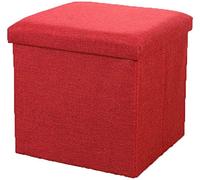 Folding Sto Cube - Versatile Footstool & Foot Rest with Linen Cover, Grey/Bei - Slish Coffee Table Seat with Tray Top, Foldable Design for Easy Sto