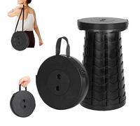 Folding Stool Portable Black, Telescopic Lightweight Seat
