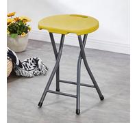 Folding Stool Set of 4Portable Tall Round Bar Stools with Handle Lightweight HighChairs for Kitchen Camping Yellow