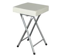 Potable Folding Stools Thick Cushion Soft Padded Seat Metal Frame Freestanding