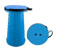Folding Stool With Carry Handle 9 Adjustable Heights Blue