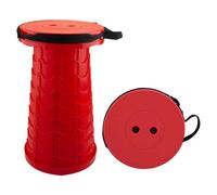 Folding Stool With Carry Handle 9 Adjustable Heights Red