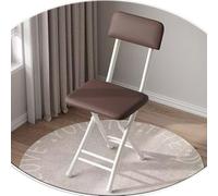 Folding Stools with Backrest - Stackable Kitchen Counter Chairs, 18in Height, Recle Design, Ideal for Dining & Events (Whit/Brown)