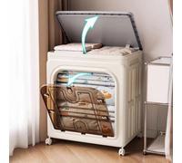 Folding Storage Box 3-Access Mobile Large Plastic Toy Organizer Bedside Table