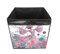 Folding Storage Box, DIY Diamond Art Painting Storage Cubes Organizer Container, Organizer Boxes Cube Baskets for Organizing Closet Shelves-Pink Skirt Woman
