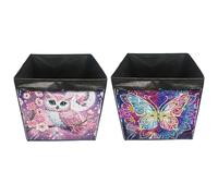 Folding Storage Box, DIY Diamond Art Painting Storage Cubes Organizer Container, Organizer Boxes Cube Baskets for Organizing Closet Shelves-2PCS-A