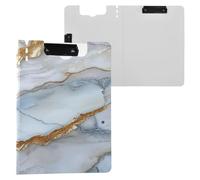 Folding Storage Box Marble Silver Neutral A4 Storage Box Folio Double Clips Pen Holder Office Clip Hardcover Board