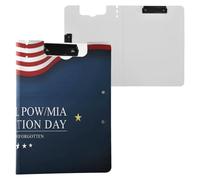 Folding Storage Box National Pov Mia Day Recognition Blue A4 Storage Box Folio Double Metal Clips Pen Holder School Clip Board with Cover