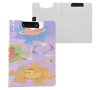 Folding Storage Box Puzzle With Cherry And Star A4 Clipboard Foil Binder Double Metal Clips Pen Holder Office Clip Board With Cover
