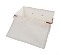 Folding Storage Box With Lid Large Capacity Cotton Linen Clothes Organizer For Bedroom Closet Quilts Toys Blankets Dust Proof Beige 45x35x26cm(56L)