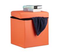 Folding storage ottoman Faux Leather Pouffe Padded Footstool 40 litres 2.5 kg