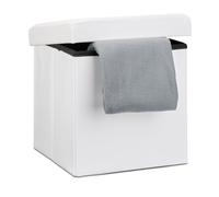 Folding storage ottoman Faux Leather Pouffe Padded Footstool 40 litres 2.5 kg